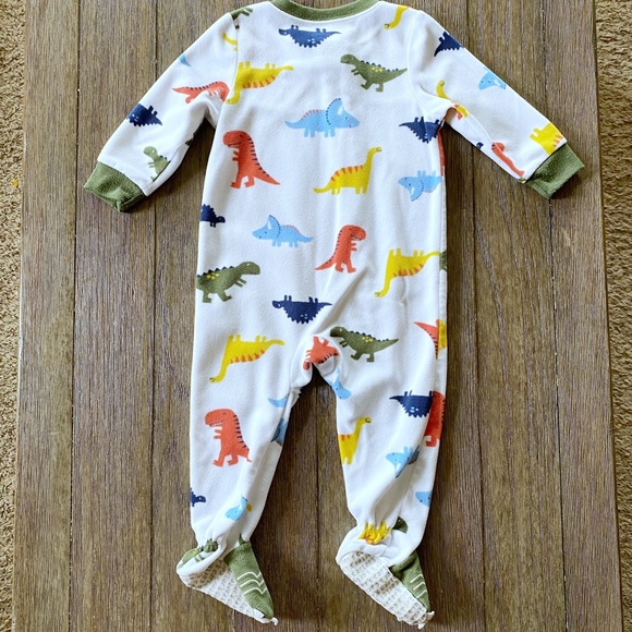 4/$20 Carter’s Dino footie pajamas 12 month - Picture 5 of 7